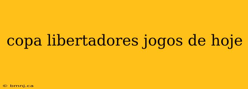 copa libertadores jogos de hoje