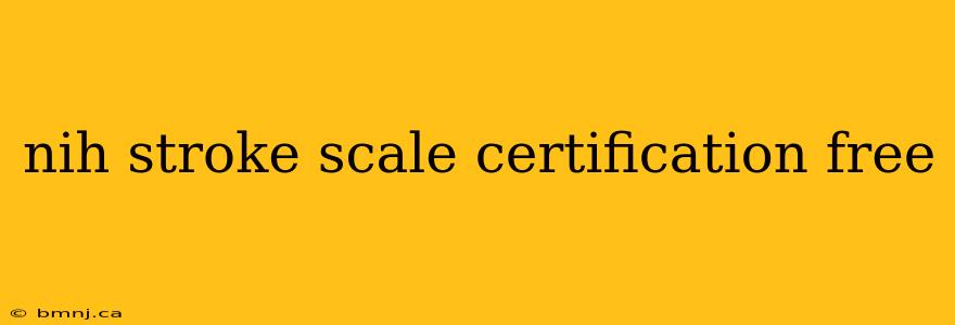 nih stroke scale certification free